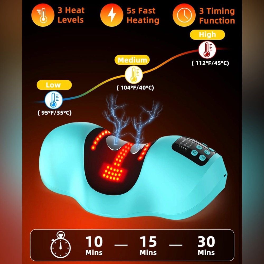 Wireless Heated Neck Stretcher & Pulse Massager, Pain Relief, Rechargeable -NWOT - Picture 3 of 13